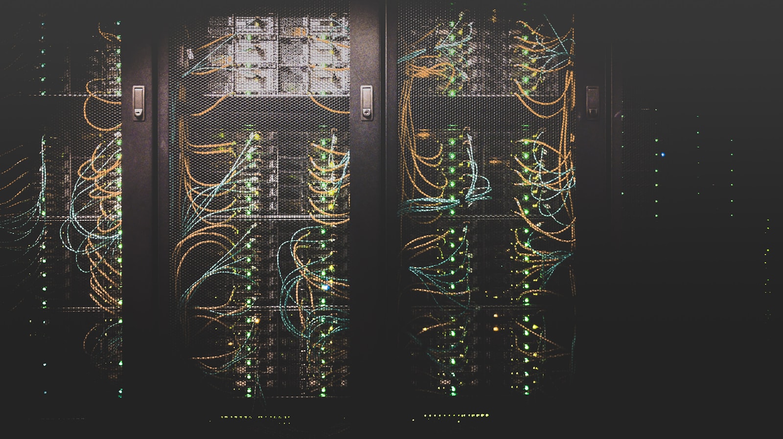 Rows of servers inside a modern data centre