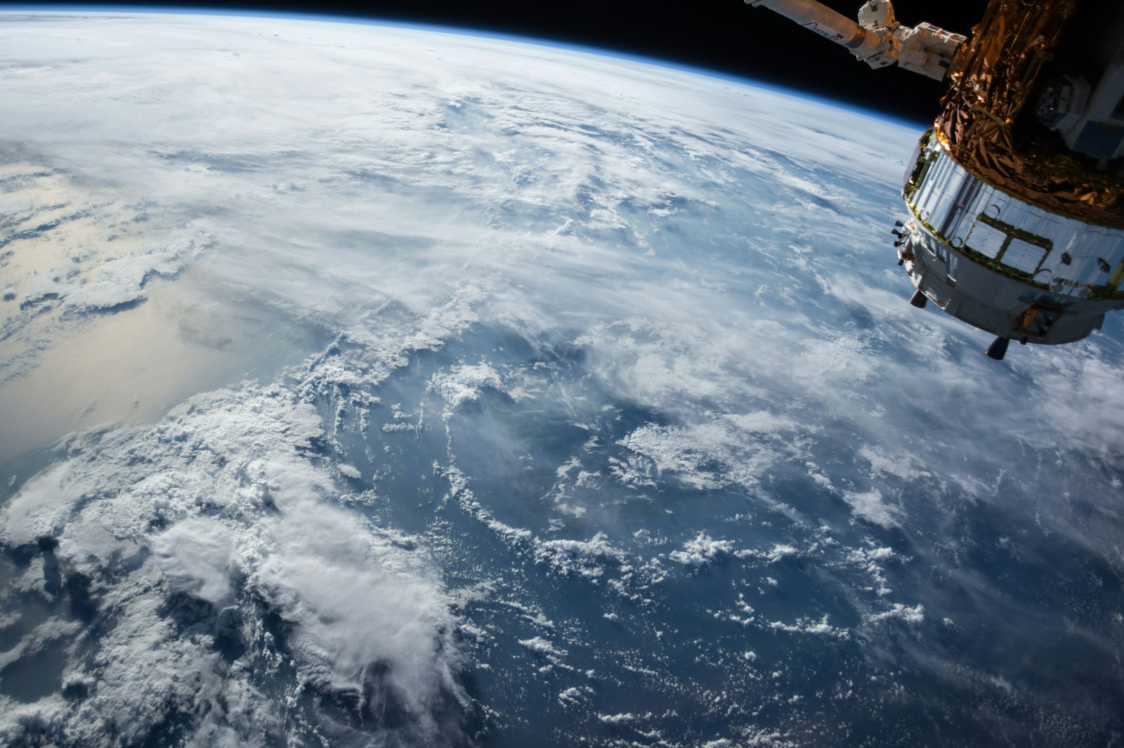 A satellite in orbit above the earth